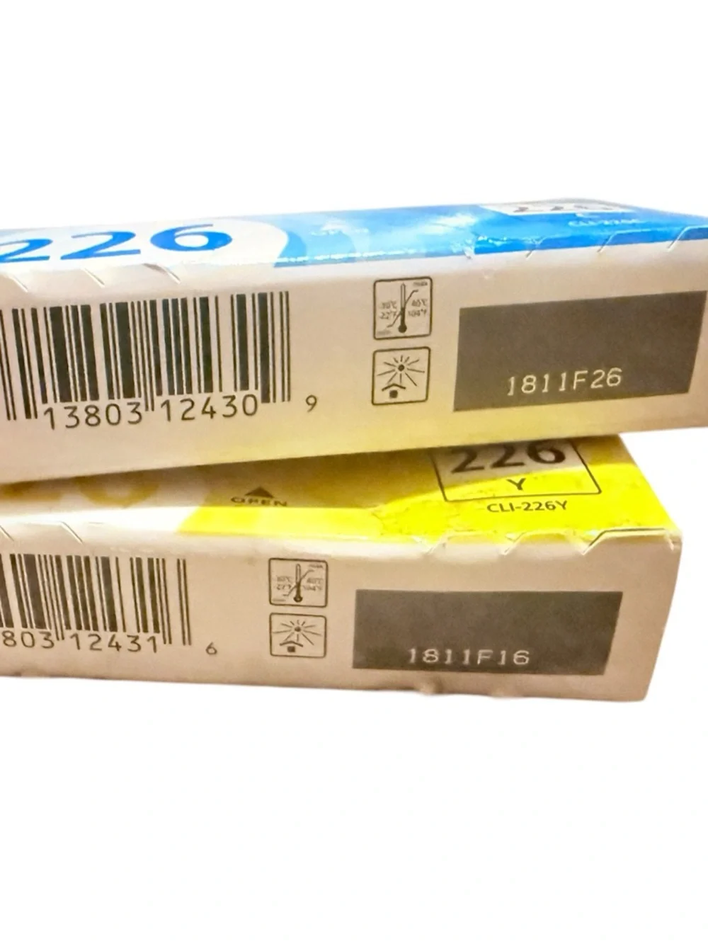 Canon 226 Chromalife Pixma Ink Lot in Yellow and Blue, New in Boxes